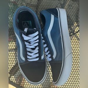 Old Skool Vans Blue and White